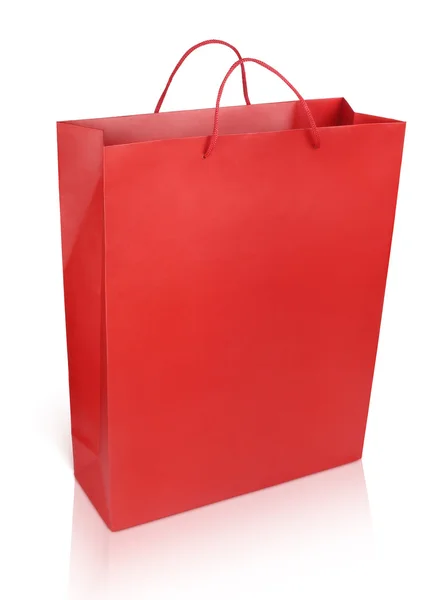 Bolso de compras rojo sobre blanco —  Fotos de Stock