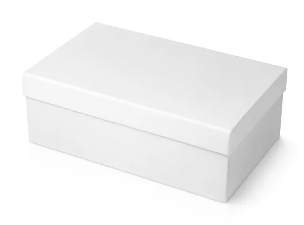 Caja de zapatos blanca aislada en blanco —  Fotos de Stock