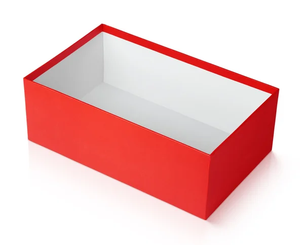 Red shoe box isolated on white — Stock Photo, Image