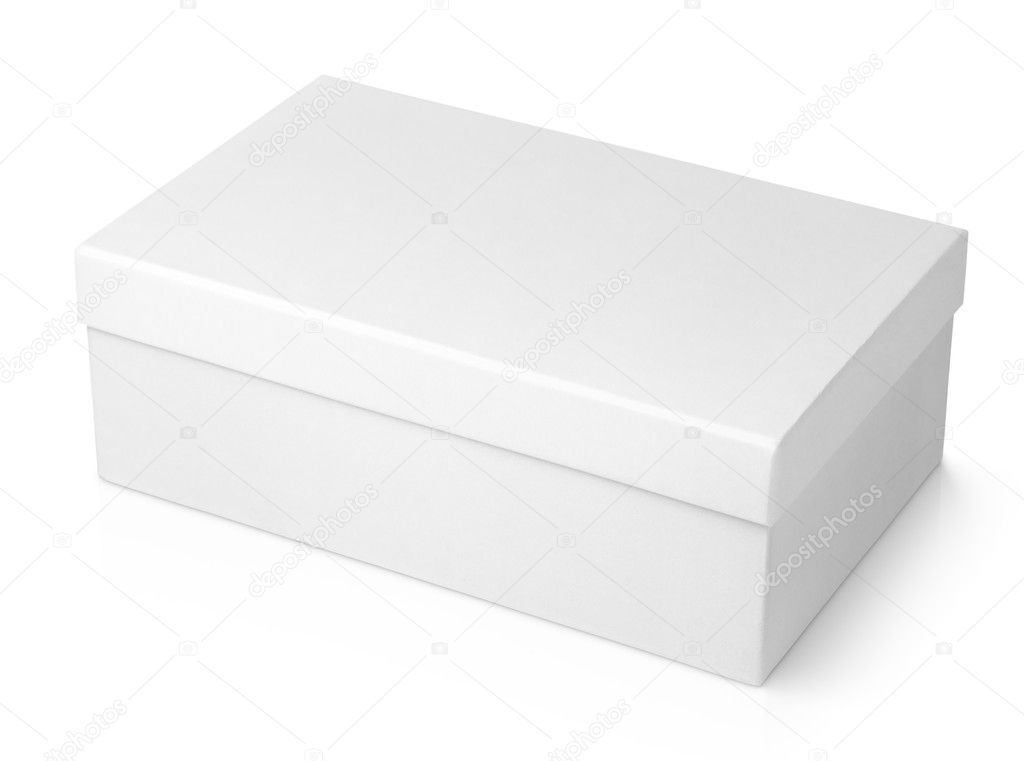 White shoe box isolated on white