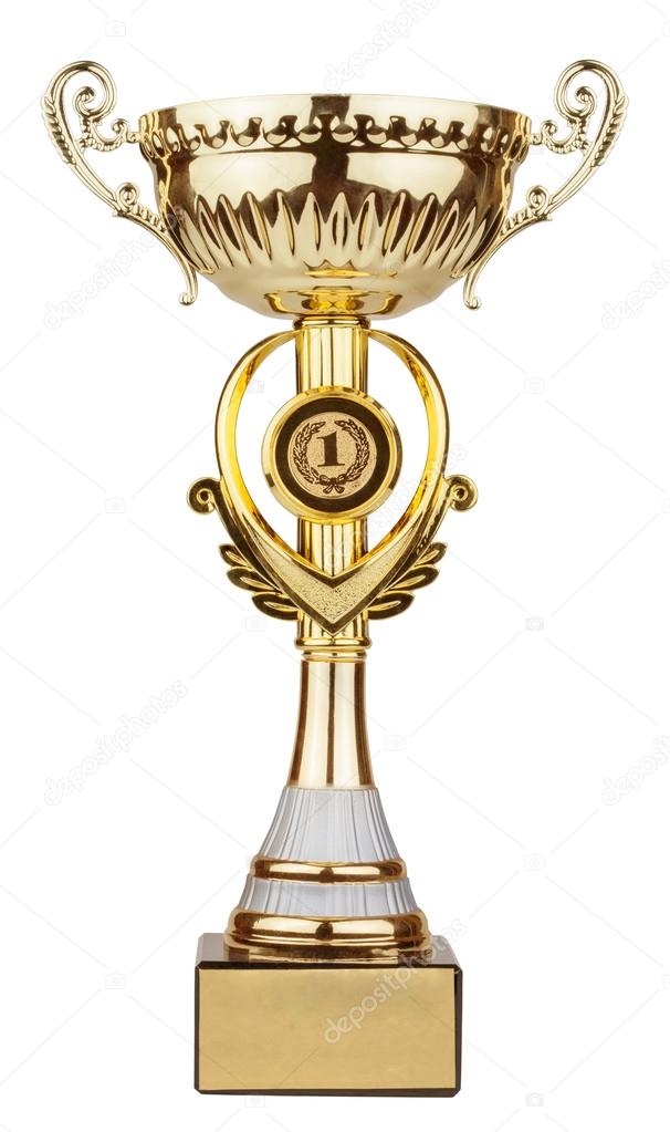 Golden trophy cup