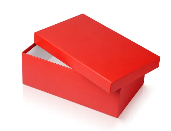 Red shoe box isolated on white — Stock Photo, Image