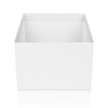 beyaz izole kare kutu açmak