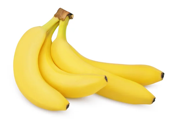 白色衬底上分离出的四个香蕉 — 图库照片