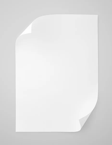 Foglio bianco di carta bianca — Foto Stock
