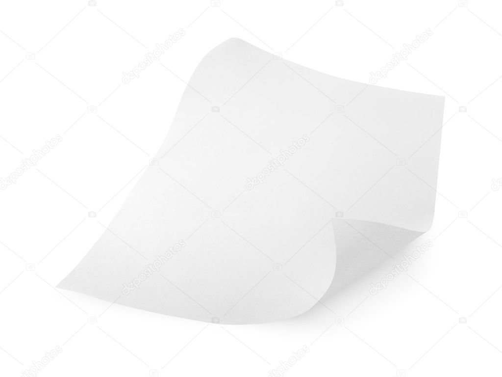 Blank sheet of white paper