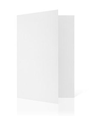 beyaz boş katlanmış broşür