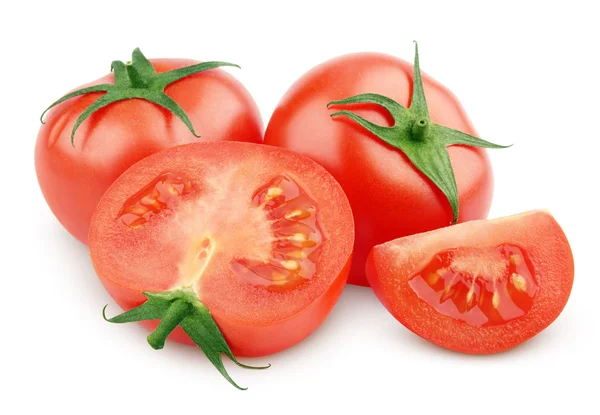 Vegetais de tomate vermelho com fatias brancas — Fotografia de Stock