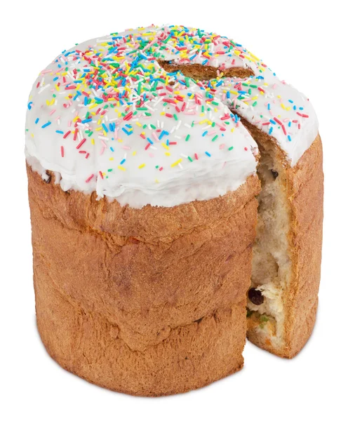Single easter cake with slice — Stock Photo, Image