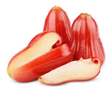 Gül elma veya üzerinde beyaz izole chomphu