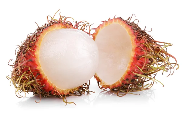 Fruta do Rambutão isolada sobre branco — Fotografia de Stock