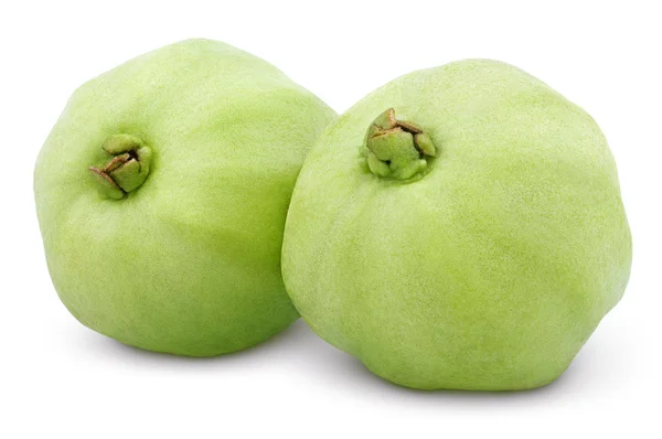 Groene guaves geïsoleerd op wit — Stockfoto