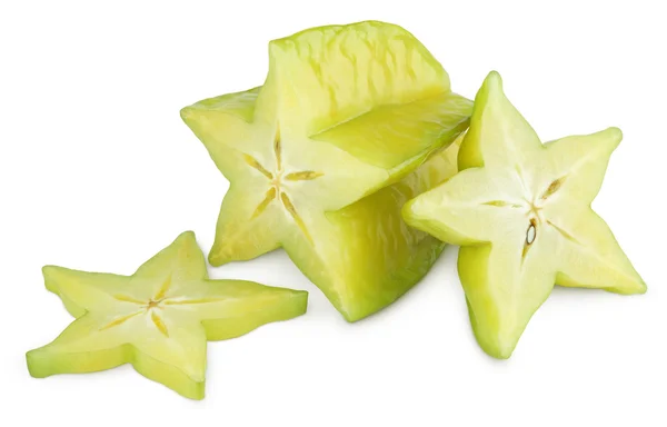 Carambola eller starfruit med skivor — Stockfoto