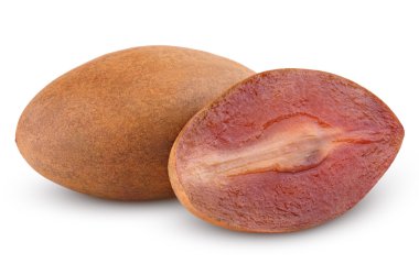Beyaz kesim ile taze sapodilla Erik