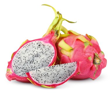 Dragon meyve veya pitaya kesim üzerinde beyaz ile