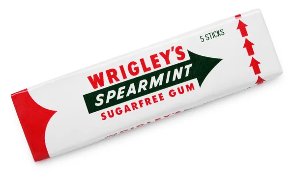 Жевательная резинка Wrigley 's Spearmint без сахара — стоковое фото