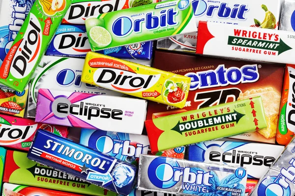 Many various colorful chewing or bubble gums — Stock Photo, Image