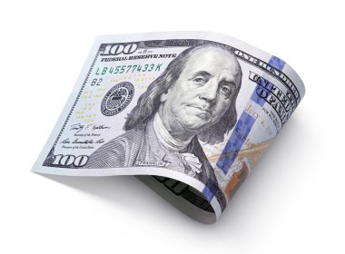 yüz dolarlık banknot üzerinde beyaz