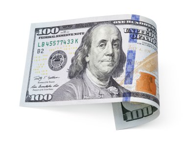 yüz dolarlık banknot üzerinde beyaz