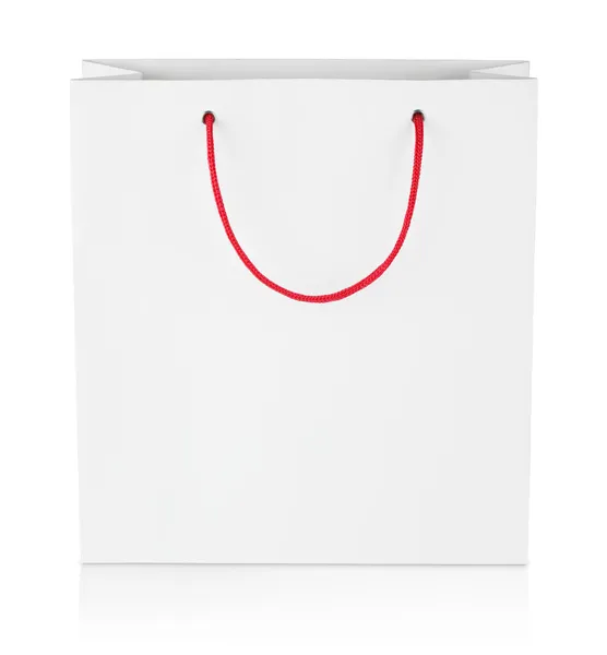 Квадратная сумка на белом — стоковое фото