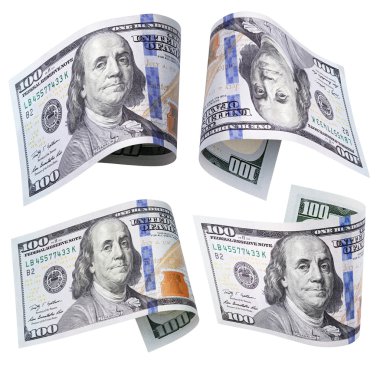 100 dolarlık banknotlar üzerinde beyaz dizi