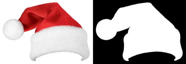 Капелюх Санта Клауса Або Різдвяна Червона Шапка Ізольована Білому Тлі — стокове фото