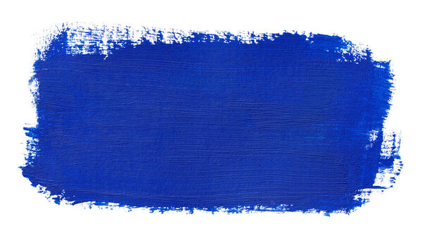 Ручная покраска синий блок краски изолированы на белом фоне
