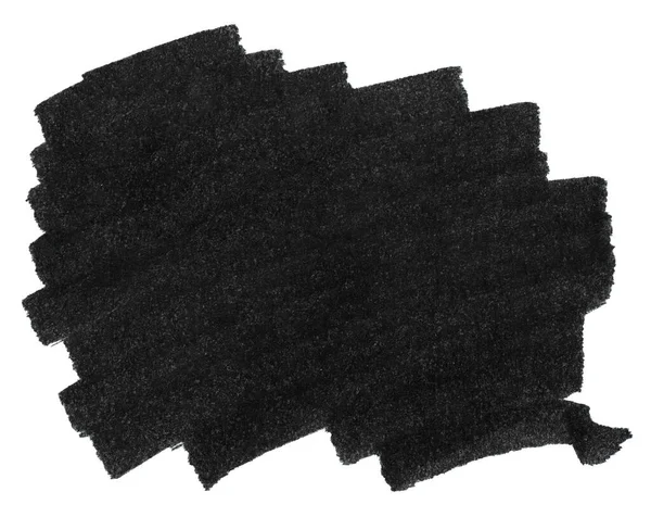 Черный Маркер Краски Текстуры Штрих Изолирован Белом Фоне — стоковое фото