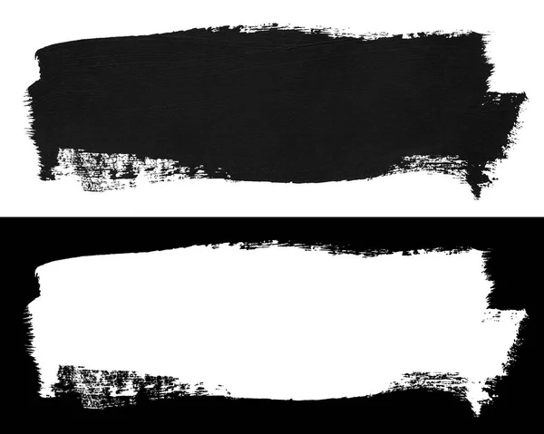 Stroke Black Paint Isolated White Background Clipping Mask Alpha Channel — стоковое фото