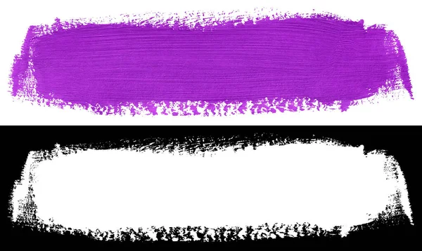 Фиолетовый Штрих Текстуры Краски Изолирован Белом Фоне Обрезкой Маски Альфа — стоковое фото