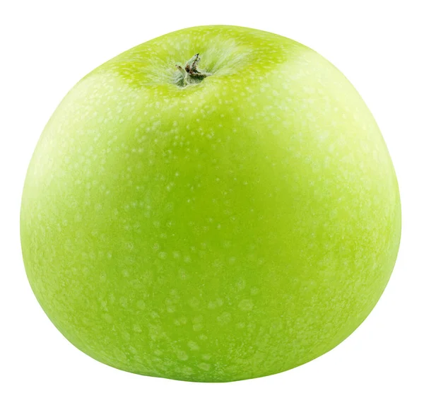 Один Зеленый Плод Яблока Изолирован Белом Фоне Бабушка Кузнец Яблоко — стоковое фото
