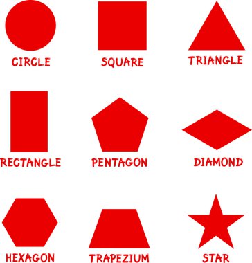 Basic Geometric Shapes with Captions clipart