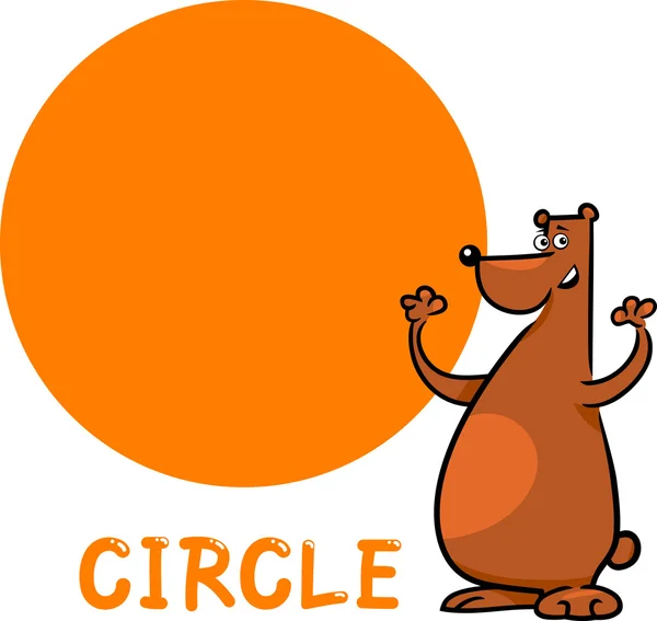 漫画のクマとの円の図形 — ストックベクタ