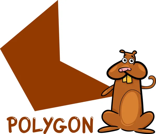 Forme polygone avec hamster dessin animé — Image vectorielle
