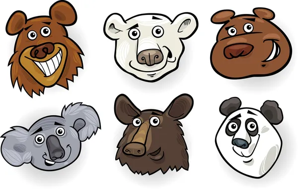 Cartoon bears heads set Royalty Free Stock Illustrations