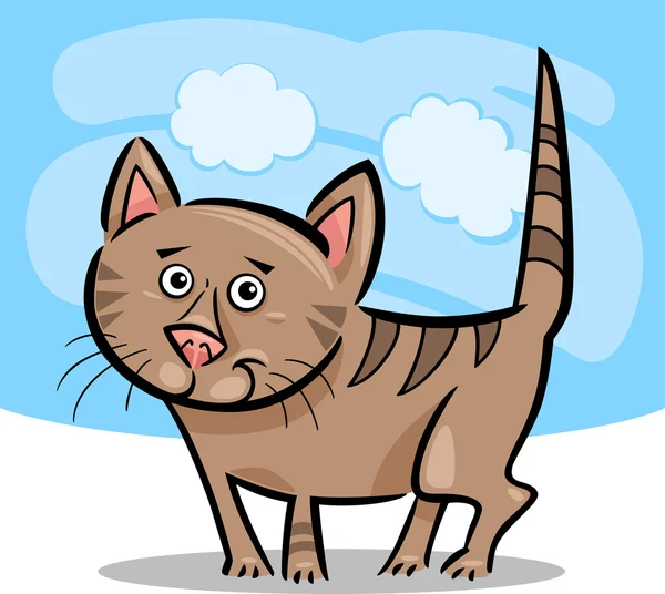 Cartoon afbeelding kitten of kat — Stockvector