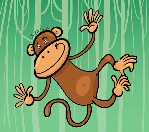 Desenho animado ilustração de macaco engraçado — Vetor de Stock