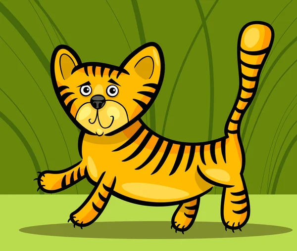 Tecknad bild av lilla tiger — Stock vektor