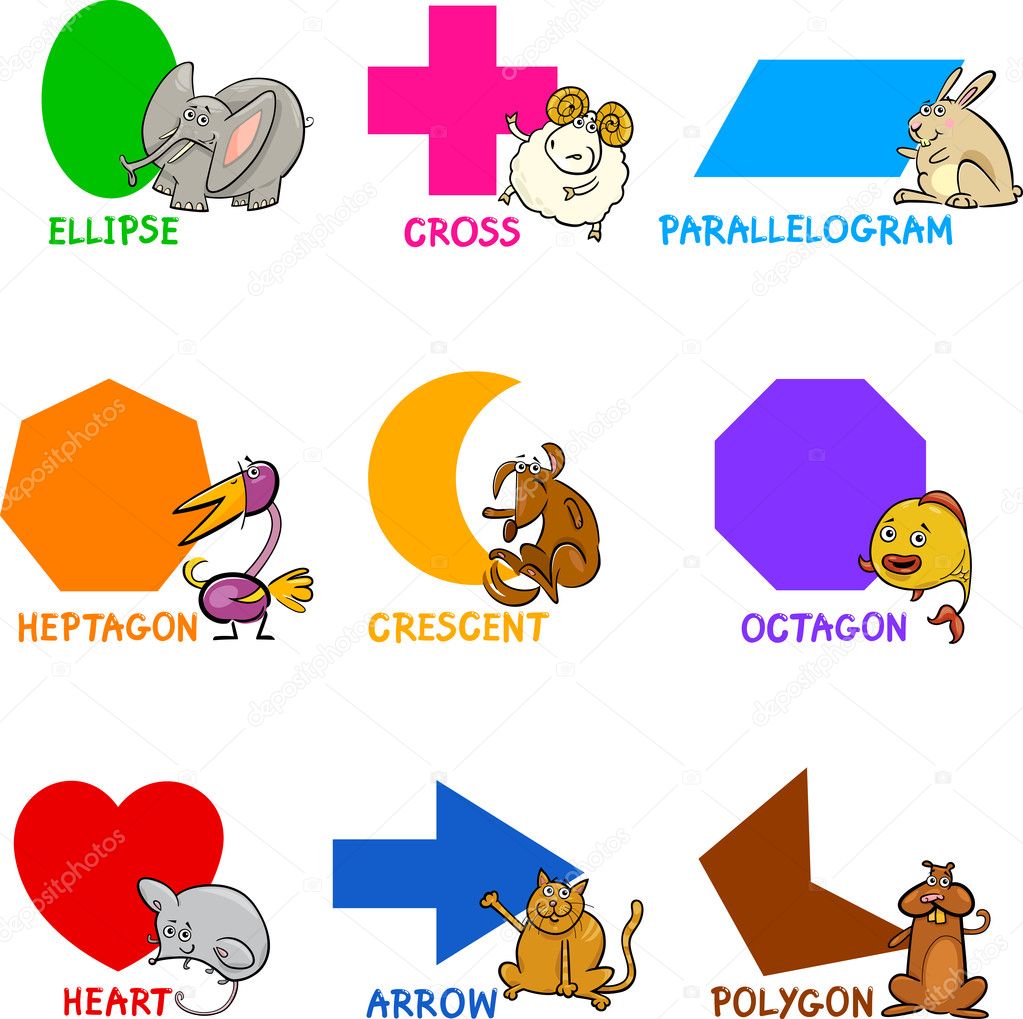 Basic Geometric Shapes with Cartoon Animals Stock Vector Image by ©izakowski #12455454 Basic Geometric Shapes with Cartoon Animals Stock Vector Image by ©izakowski #12455454
