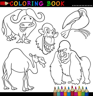 Animals for Coloring Book or Page clipart