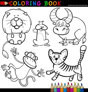 Animals for Coloring Book or Page clipart
