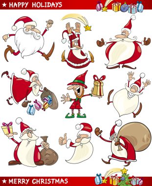 karikatür Noel temaları ayarla
