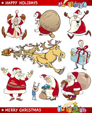 karikatür Noel temaları ayarla