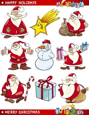 karikatür Noel temaları ayarla