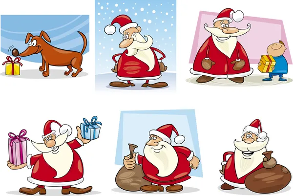Juego de dibujos animados de temas de Navidad — Archivo Imágenes Vectoriales