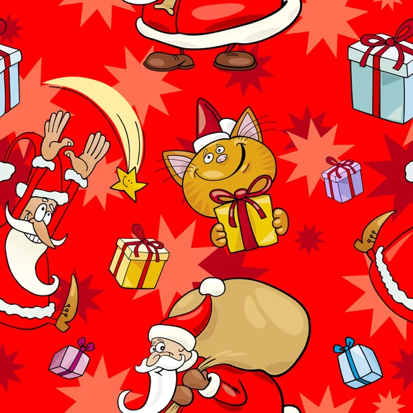 Dibujos animados de Navidad patrón sin costura — Archivo Imágenes Vectoriales