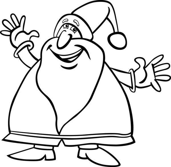 Santa claus karikatura pro omalovánky — Stockový vektor