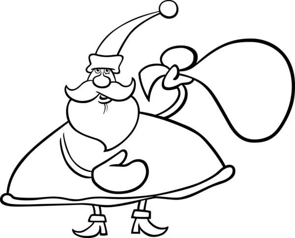 Santa claus cartoon for coloring book — Stock Vector
