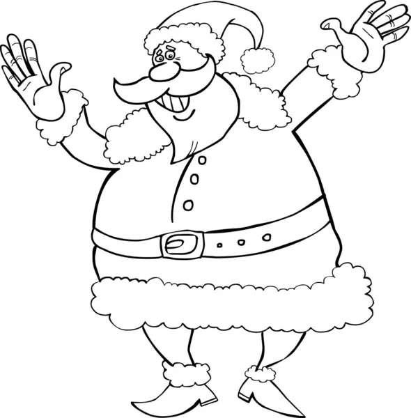 Cartoon Babbo Natale per libro da colorare — Vettoriale Stock