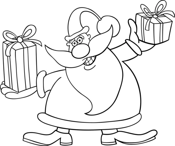 Karikatyr jultomten för målarbok — Stock vektor